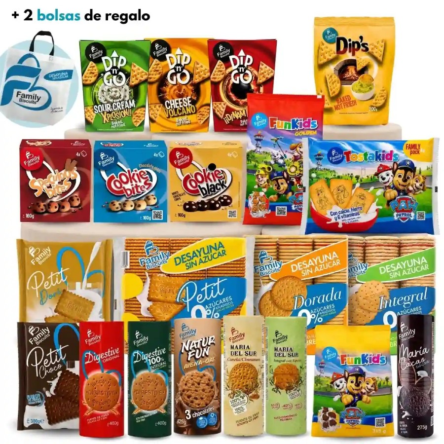 Pack de galletas y snacks "Momentos Family"
