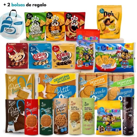 Pack de galletas y snacks "Momentos Family"
